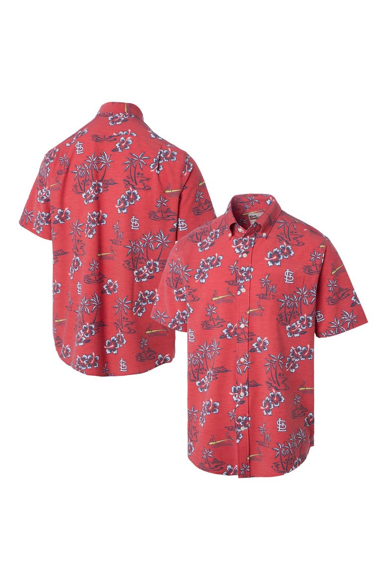 Men's Reyn Spooner Red St. Louis Cardinals Big & Tall Kekai Performance Tri-Blend Button-Down Shirt, Main, color, Red