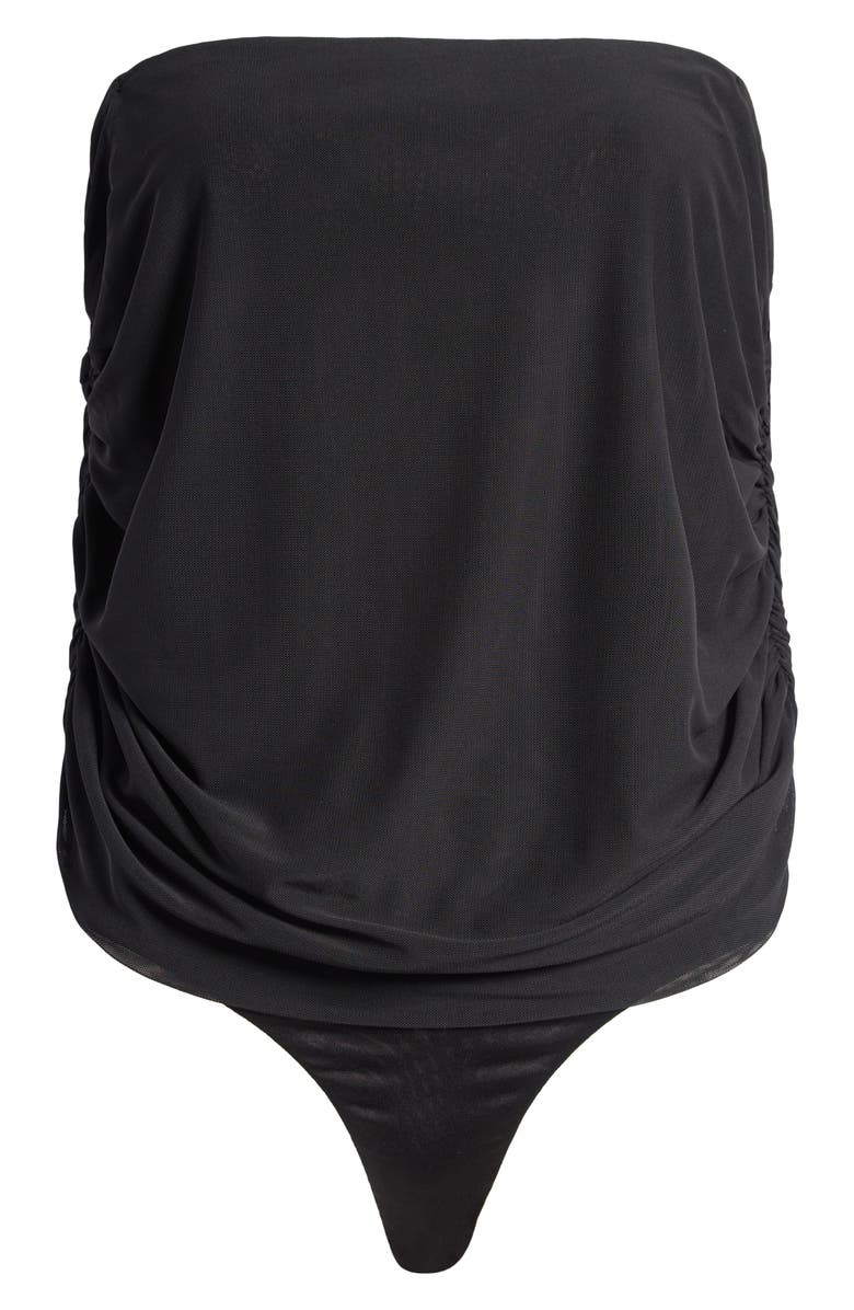 AFRM Divya Off the Shoulder Bodysuit, Alternate, color, Noir