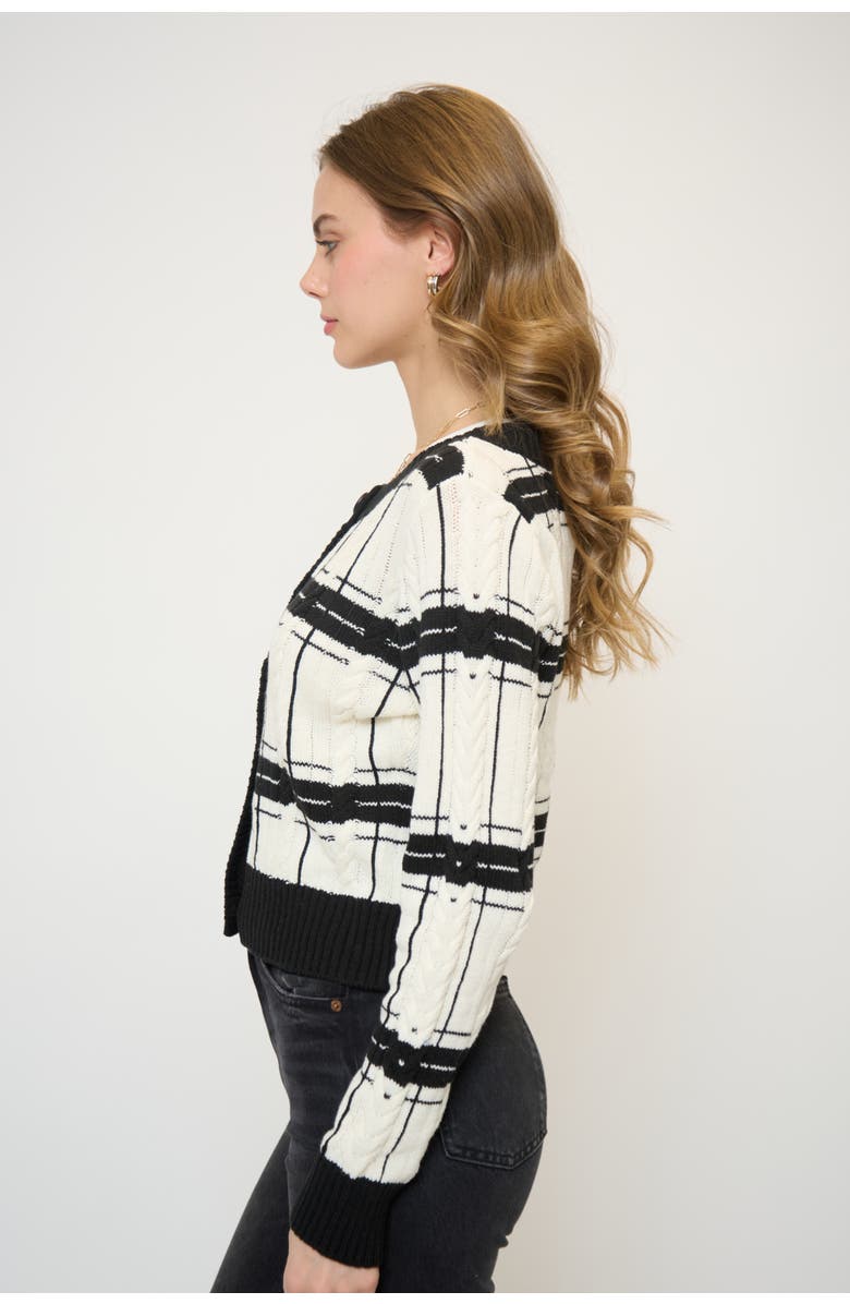 Central Park West Eden Specialty Stitch Cardigan, Alternate, color, Ivory Multi