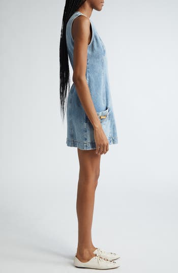 Stella McCartney Hardware Detail Sleeveless Denim Sheath