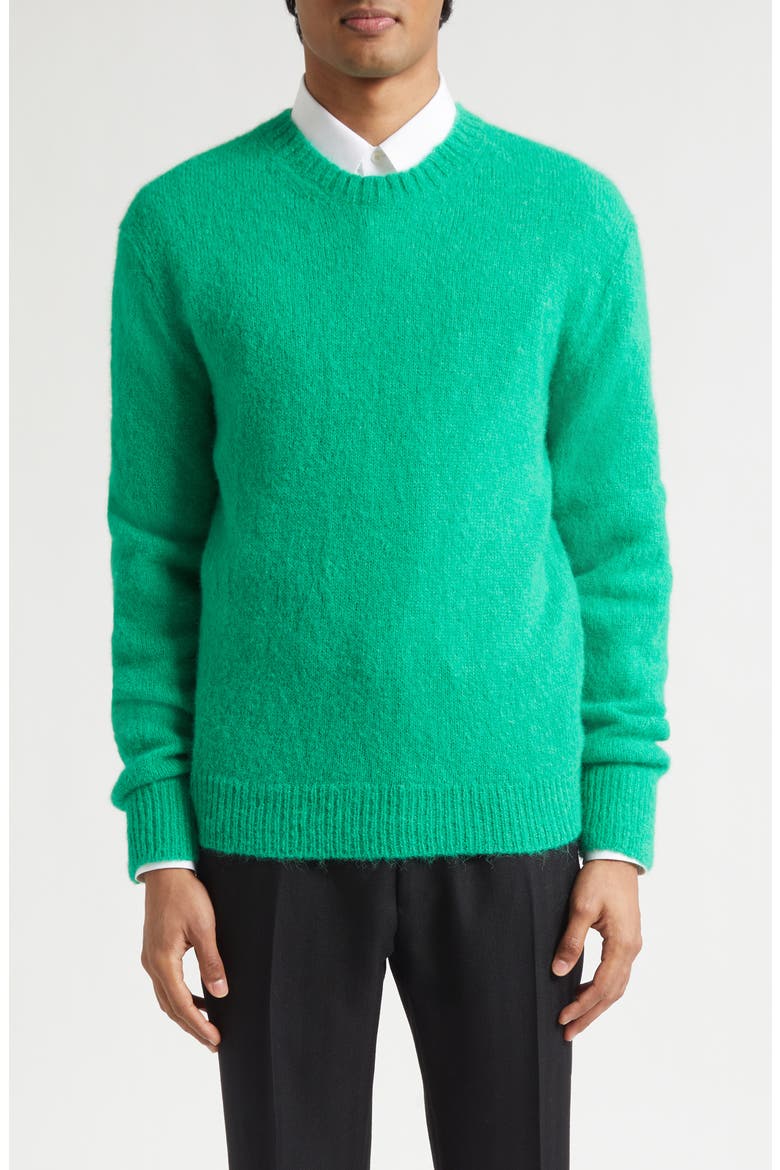 Alpaca Blend Crewneck Sweater, Main, color, BRIGHT GREEN