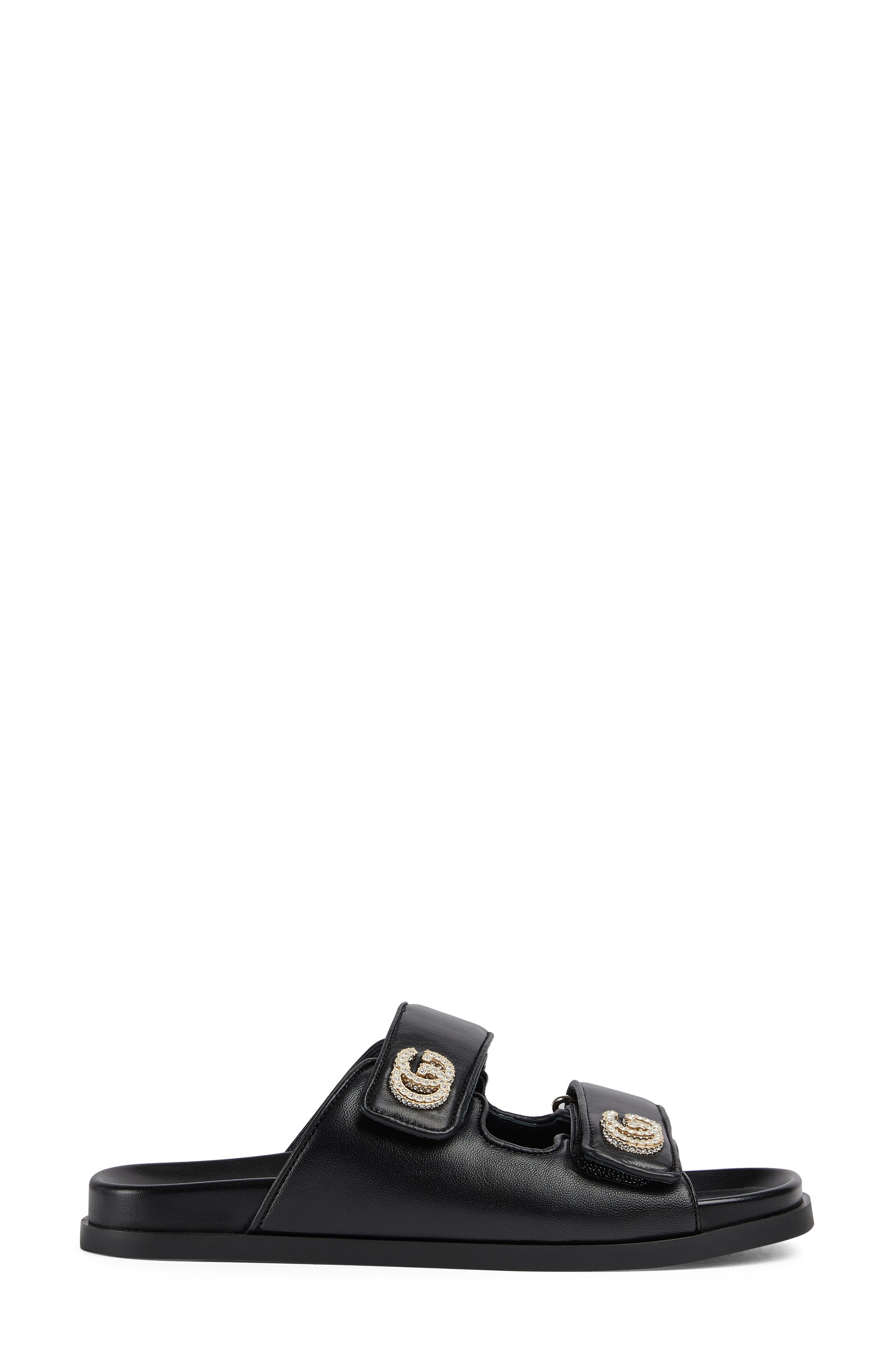Gucci Pavé GG Logo Slide Sandal, Alternate, color, 