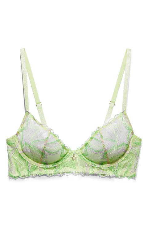 Shining Star Embroidered Unlined Demi Bra