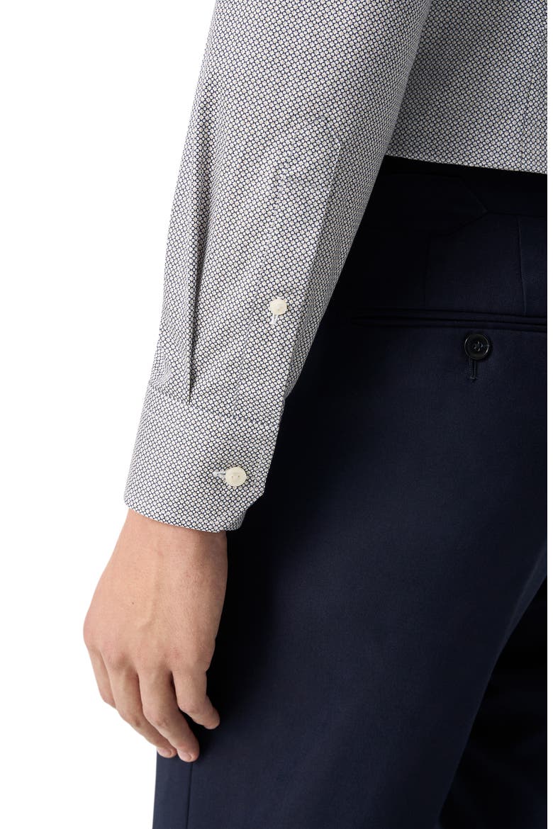Regular Fit Microprint Signature Cotton Twill Dress Shirt, Alternate, color, NAVY