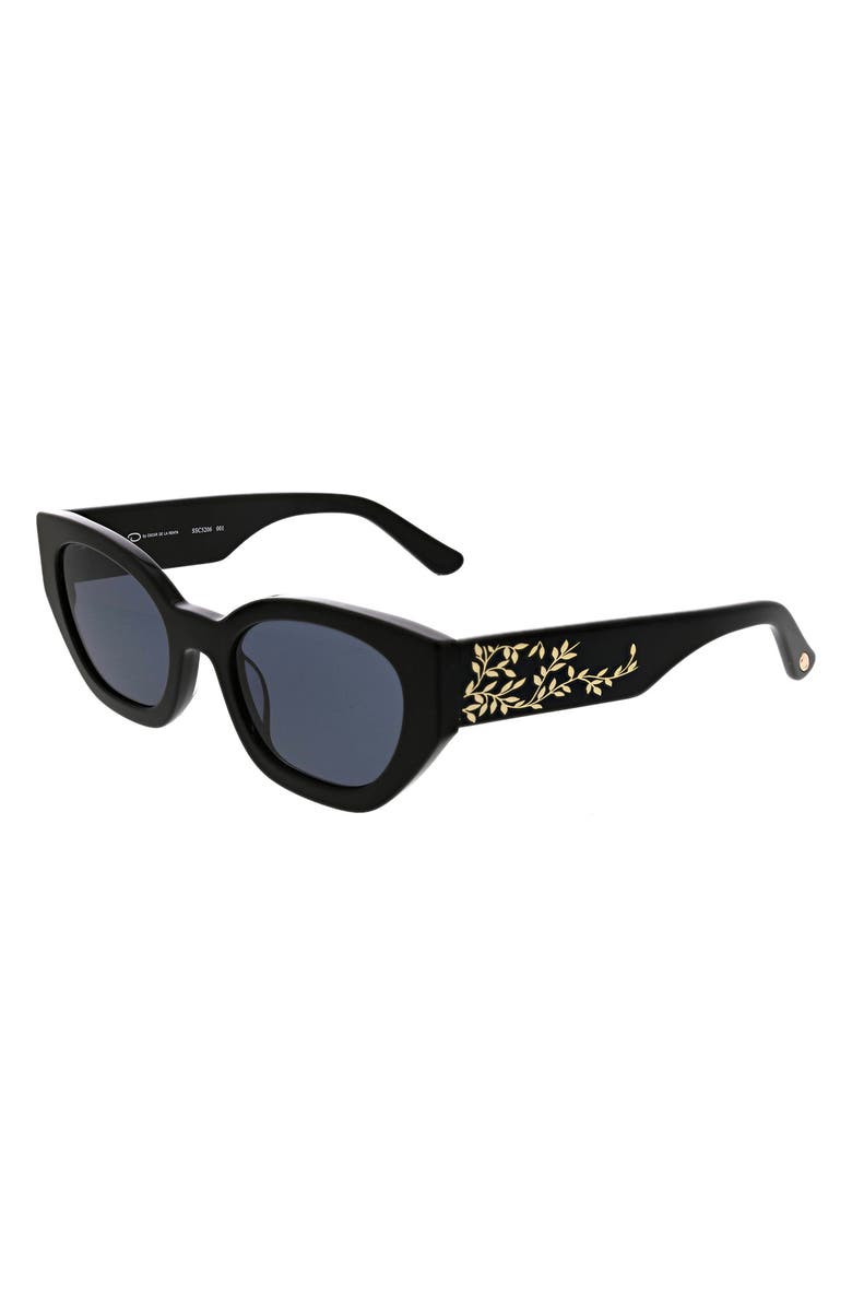 Oscar de la Renta 53mm Cat Eye Sunglasses, Alternate, color, Black