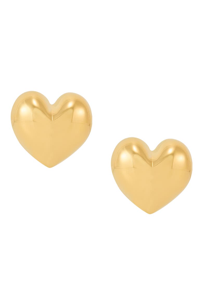 14K Gold Heart Stud Earrings, Alternate, color, YELLOW GOLD