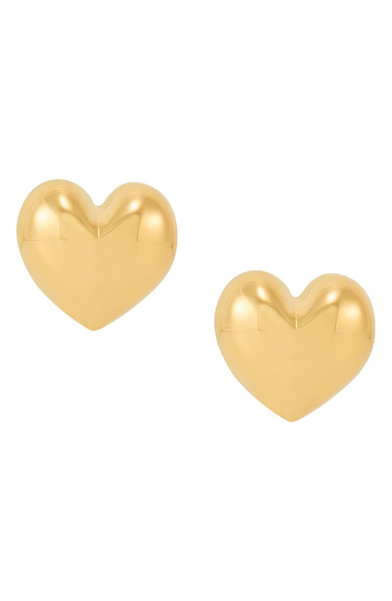 Frankie & Zoe 14K Gold Heart Stud Earrings, Alternate, color, Yellow Gold