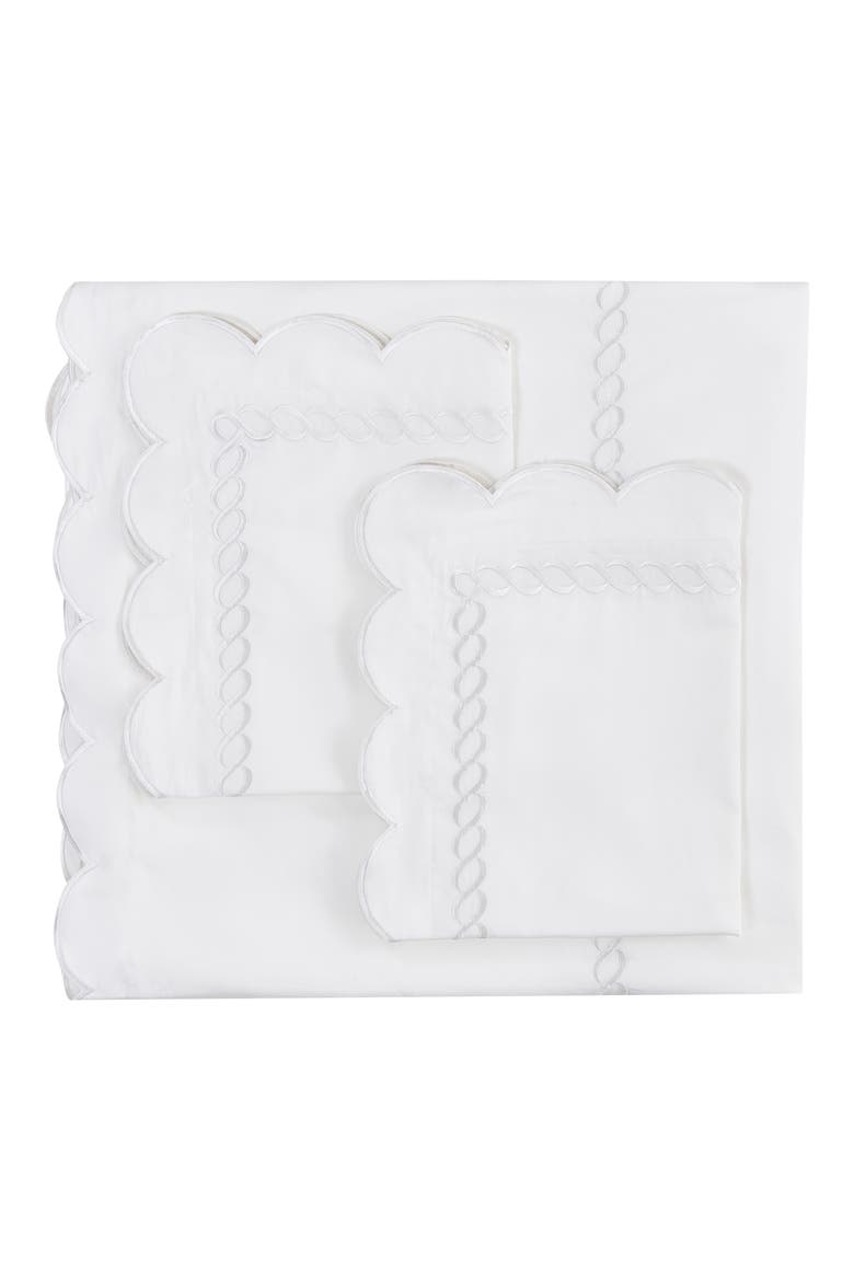 Scallop Rope Duvet & Sham Set, Main, color, WHITE/ WHITE