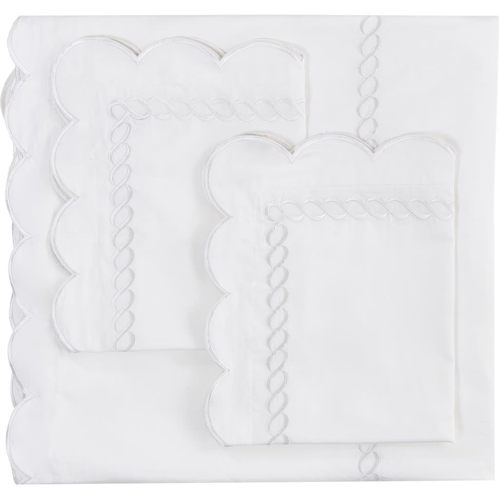 Melange Home Scallop Rope Duvet & Sham Set In White/white
