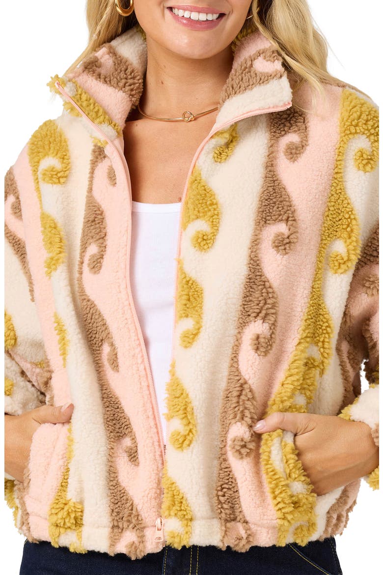 Cordin Jacquard Fleece Jacket, Alternate, color, PEACH LIGHT