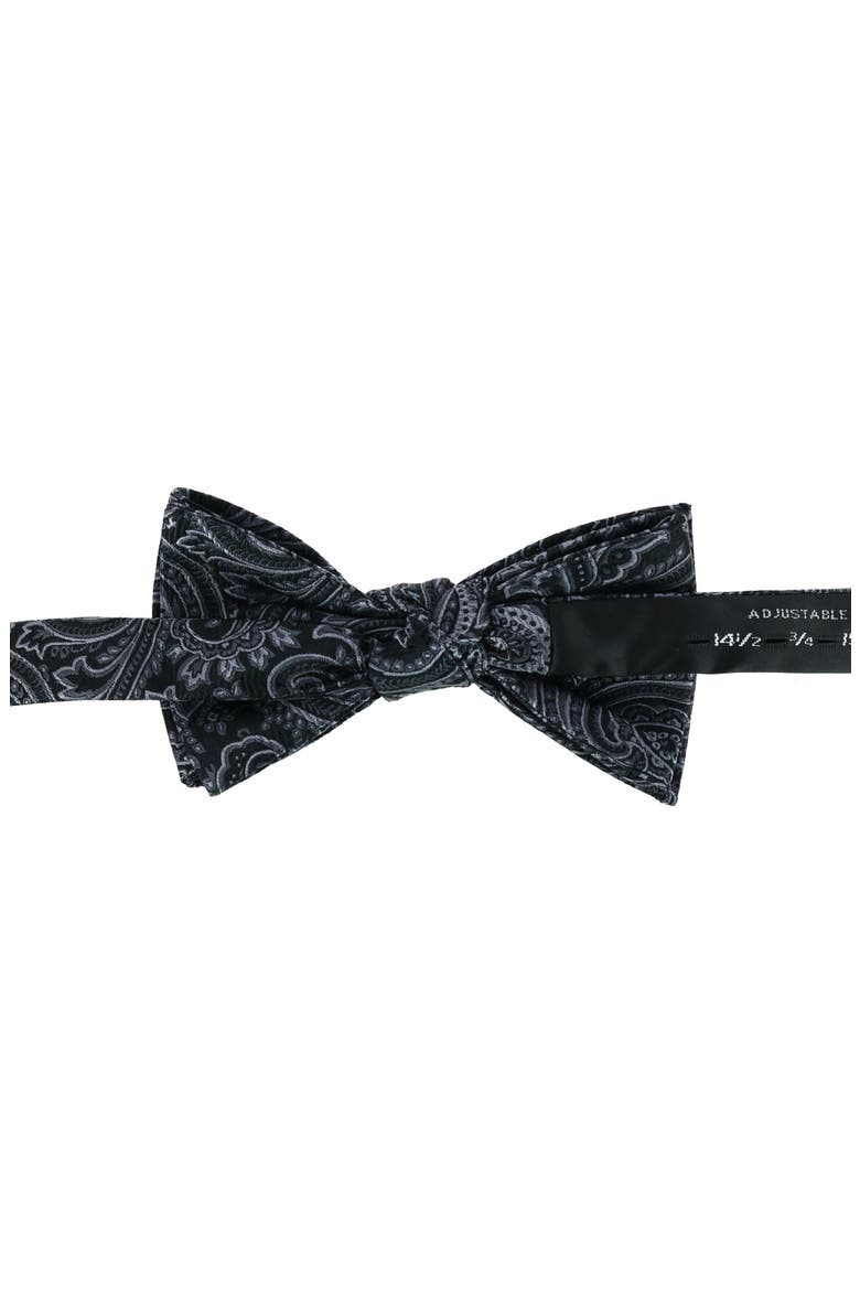 Sutton Pre-Tied Silk Bow Tie, Alternate, color, BLACK PAISLEY
