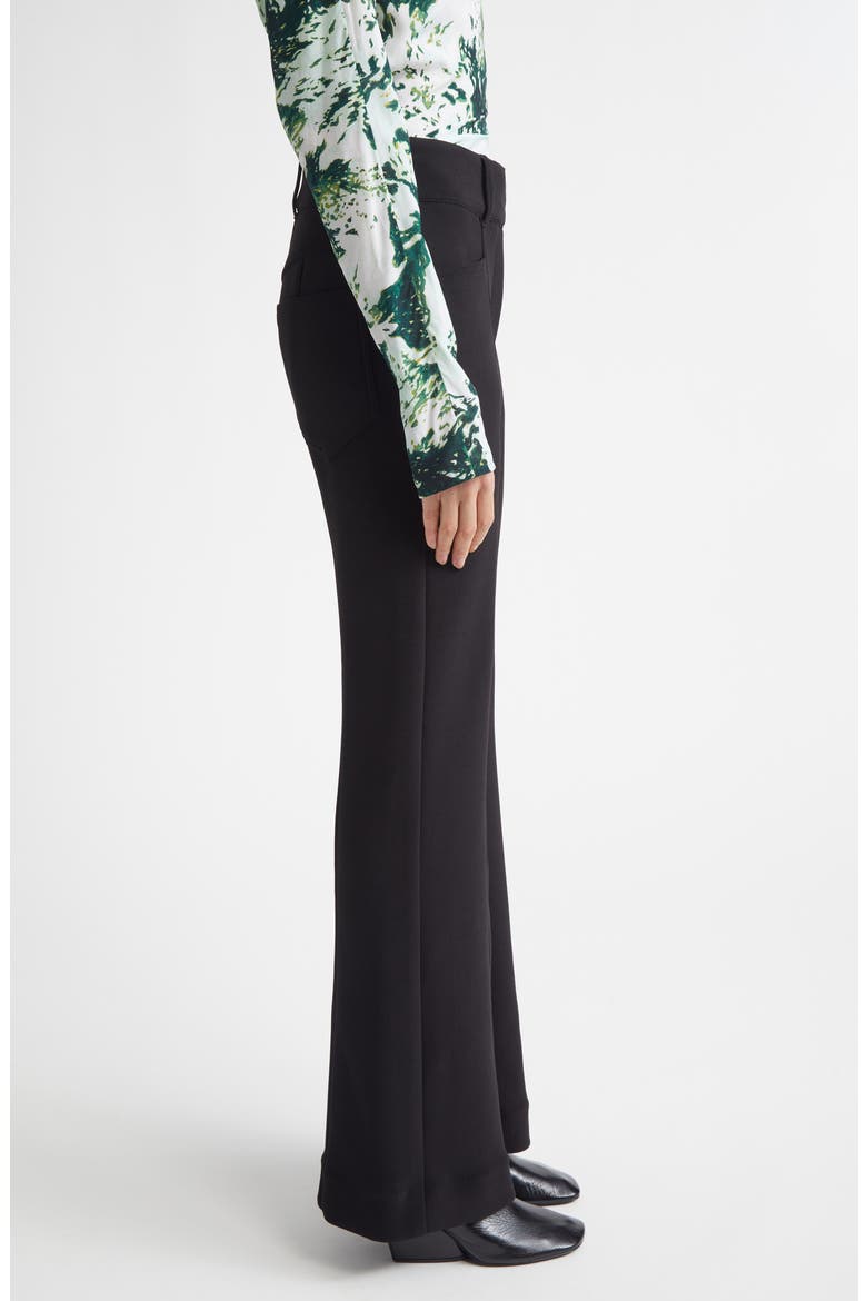 Kalea Compact Stretch Crepe Pants, Alternate, color, BLACK