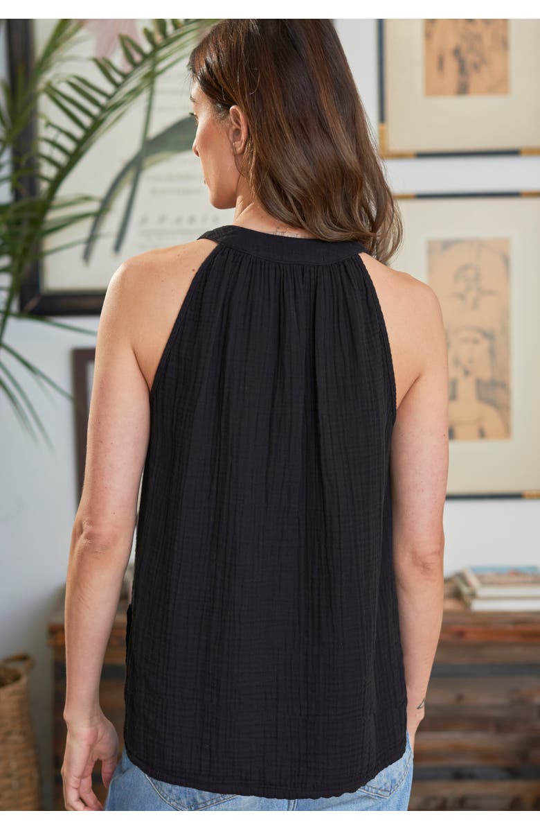 ocean+main Sleeveless Gauze Top, Alternate, color, Black