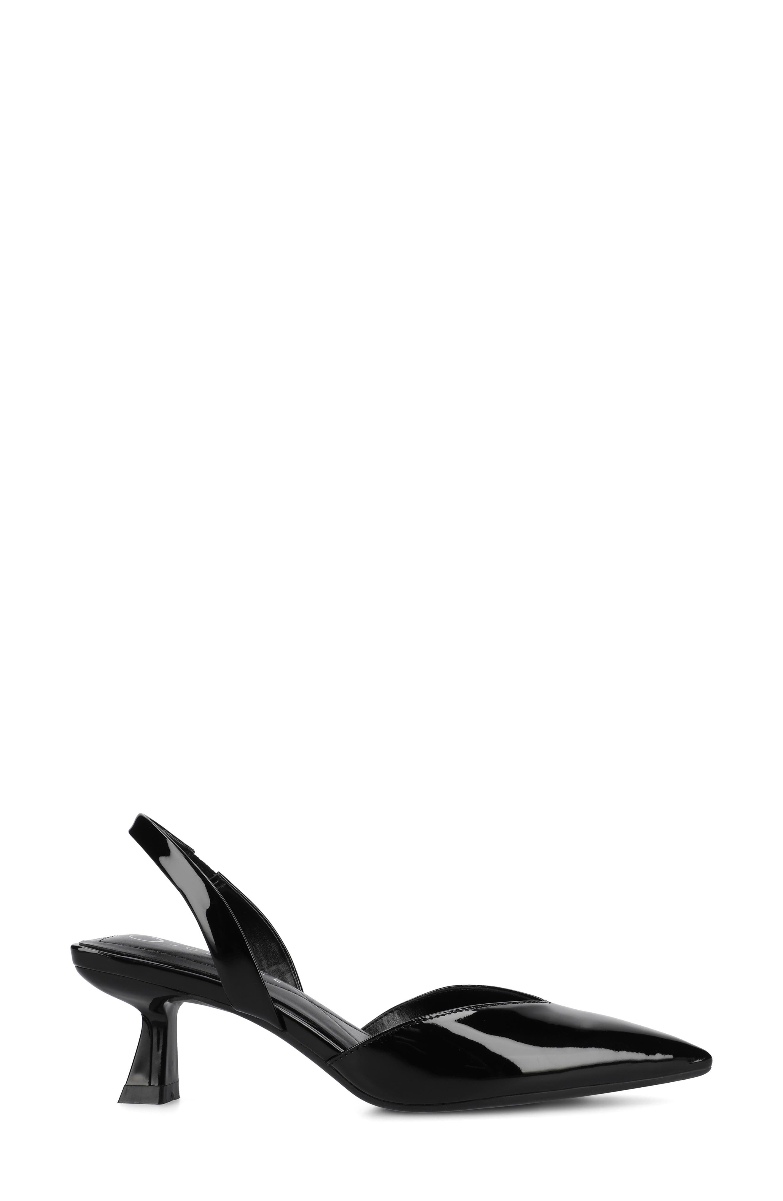 Journee Collection Fallon Slingback Pump, Alternate, color, Black Patent
