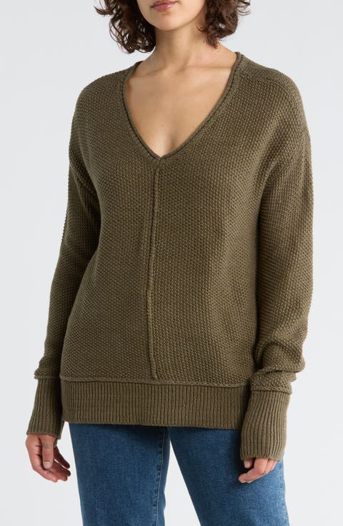 Textured V-Neck Sweater