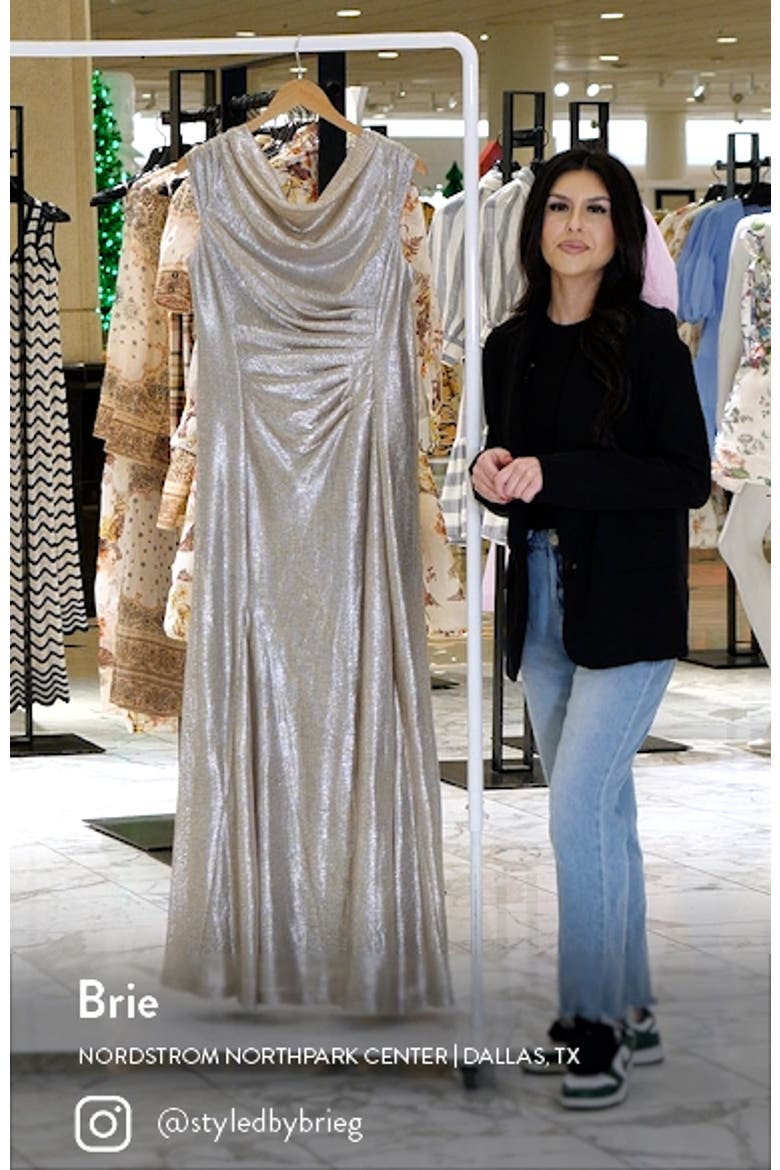 Metallic Cap Sleeve A-Line Gown video