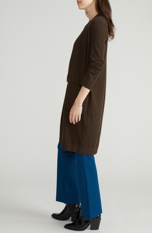 Universal Standard Long Open Front Cardigan In Chocolate