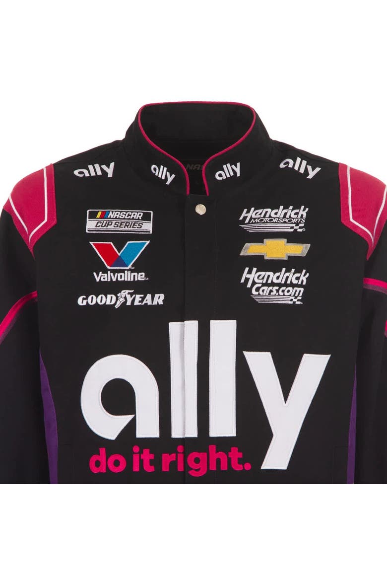 Men's JH Design  Black Alex Bowman Ally Full-Snap Twill Uniform Jacket, Alternate, color, Black