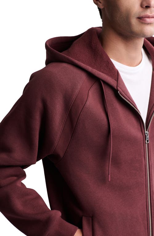 Barefoot Dreams Fleece Zip Hoodie In Burgundy