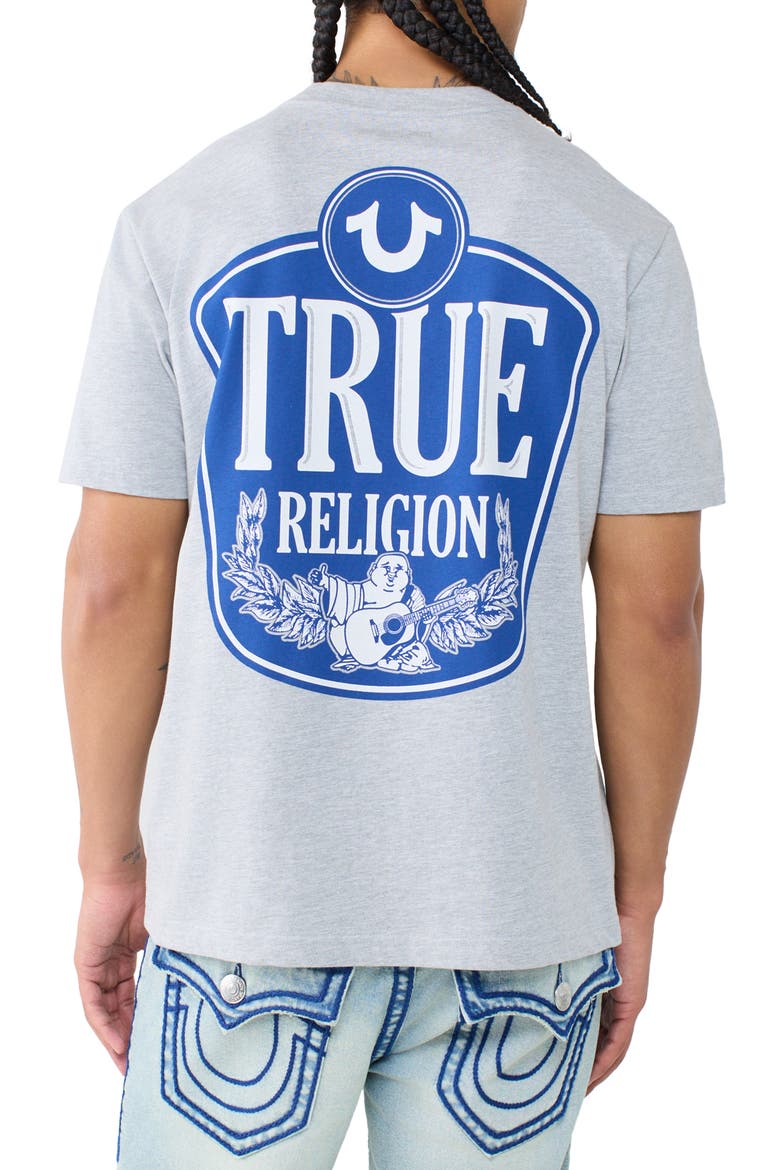 Buddha Shield Cotton Graphic T-Shirt, Alternate, color, HEATHER GREY