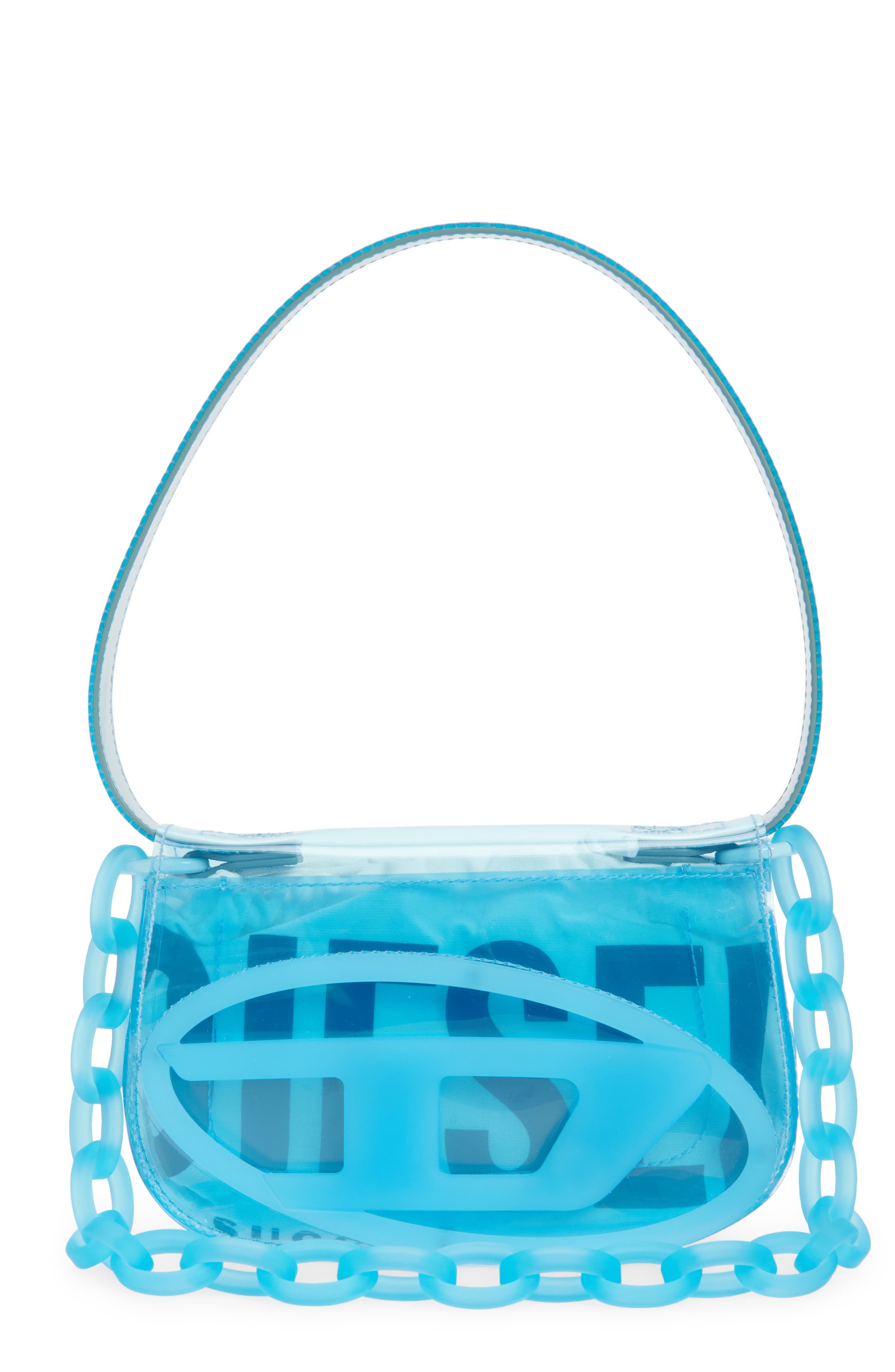 DIESEL<sup>®</sup> 1DR Logo Clear Shoulder Bag, Main, color, Blue