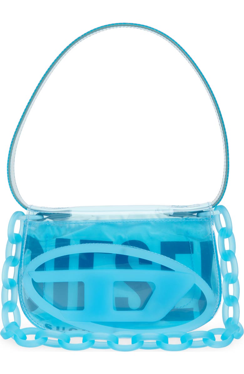 DIESEL<sup>®</sup> 1DR Logo Clear Shoulder Bag, Main, color, Blue