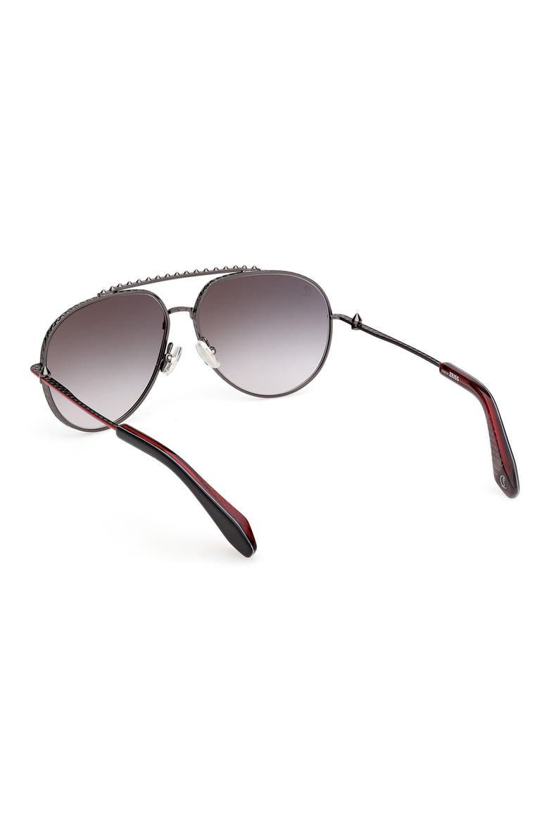 61mm Pilot Sunglasses, Alternate, color, GUNMETAL / ZEISS SMOKE RED