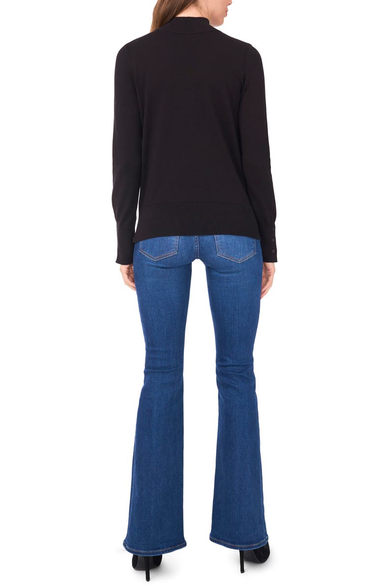 Halogen<sup>®</sup> Button Cuff Turtleneck Sweater, Alternate, color, Rich Black