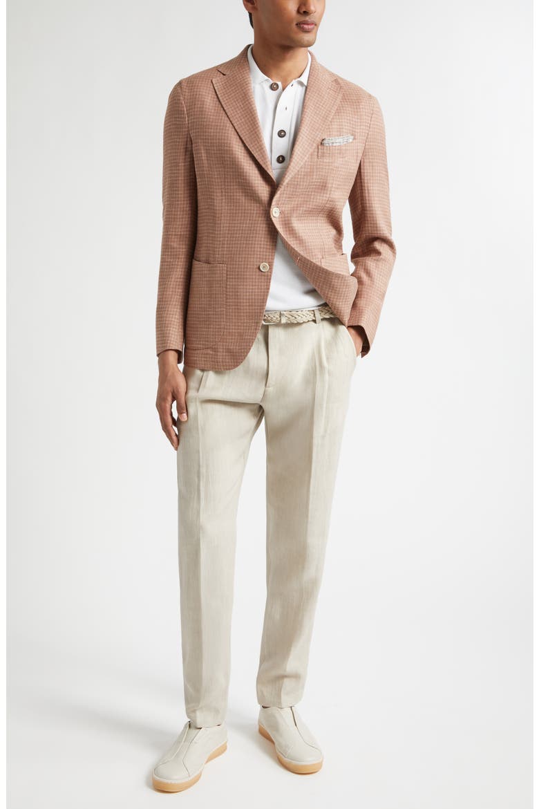 Pleated Tapered Linen Pants, Alternate, color, 02NN SAND