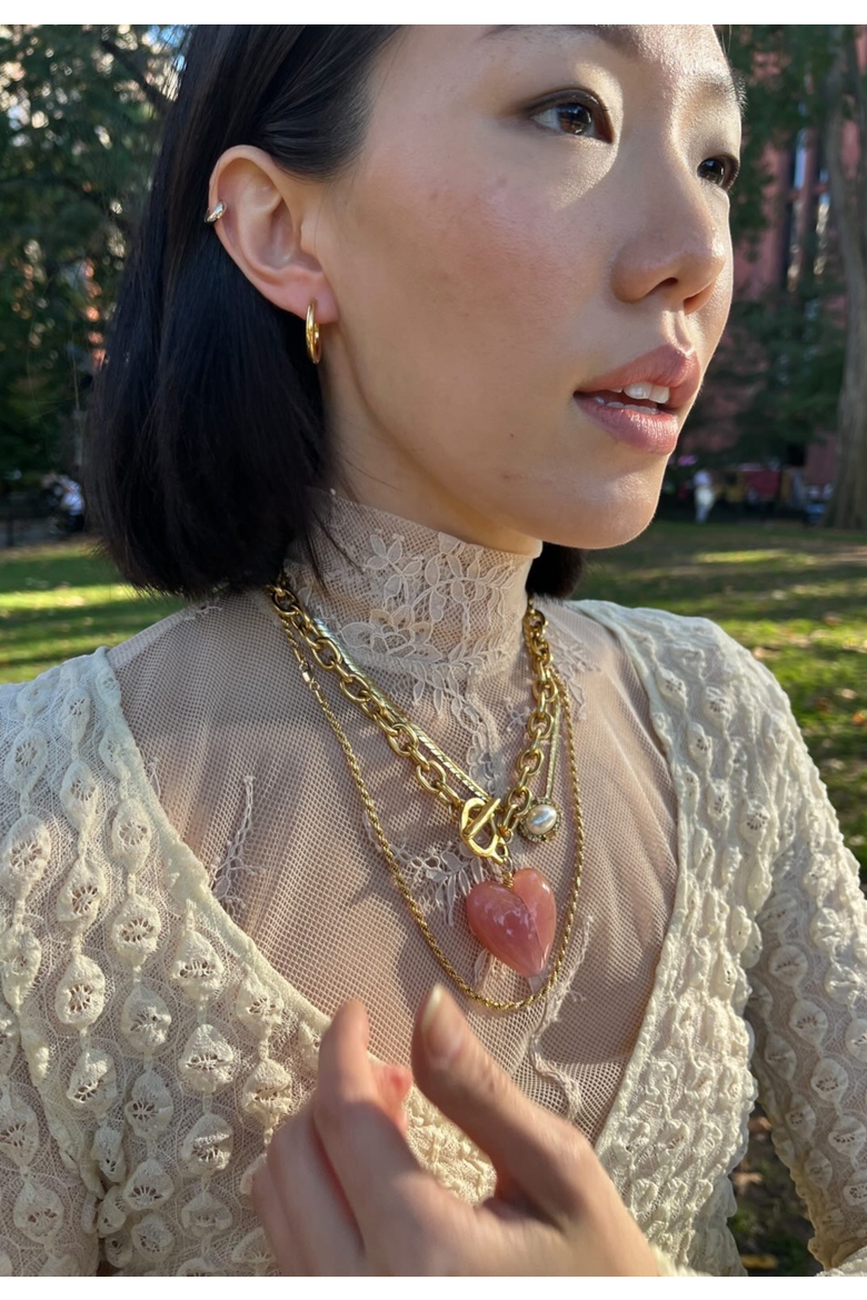 Amore Necklace, Alternate, color, Peach Pink