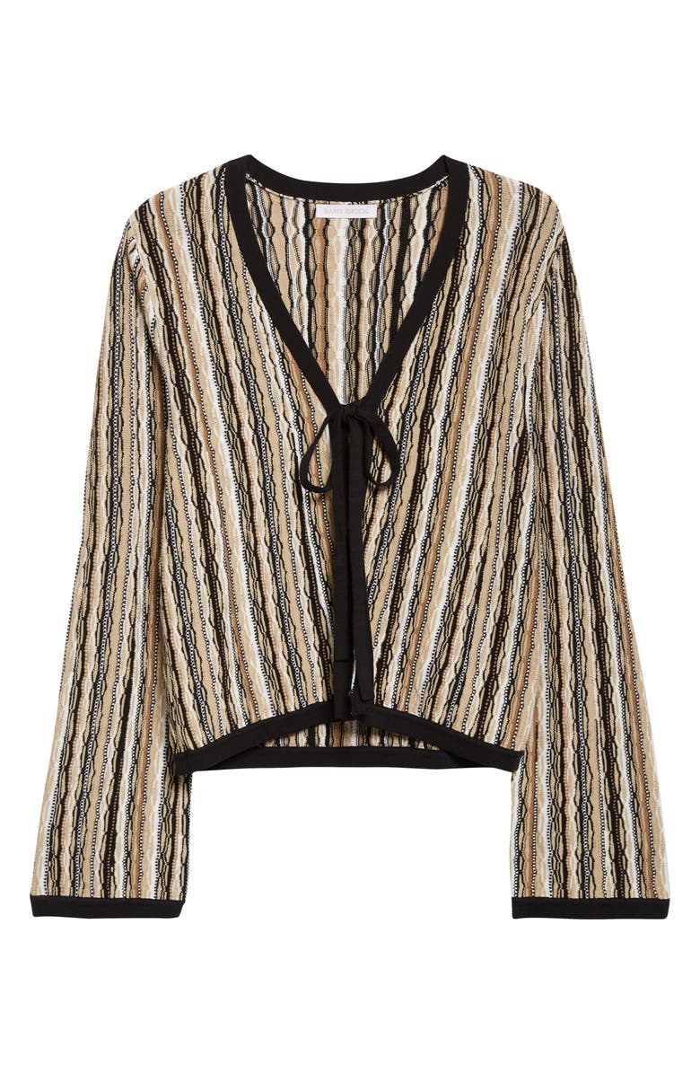 Ramy Brook Daniela Stripe Cardigan, Alternate, color, Black Combo Stripe