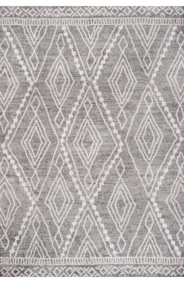 JONATHAN Y Rih Moroccan Style Diamond Area Rug, Main, color, Gray/Ivory