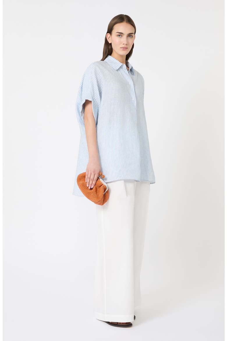 Verve Stripe Linen Top, Alternate, color, LIGHT BLUE
