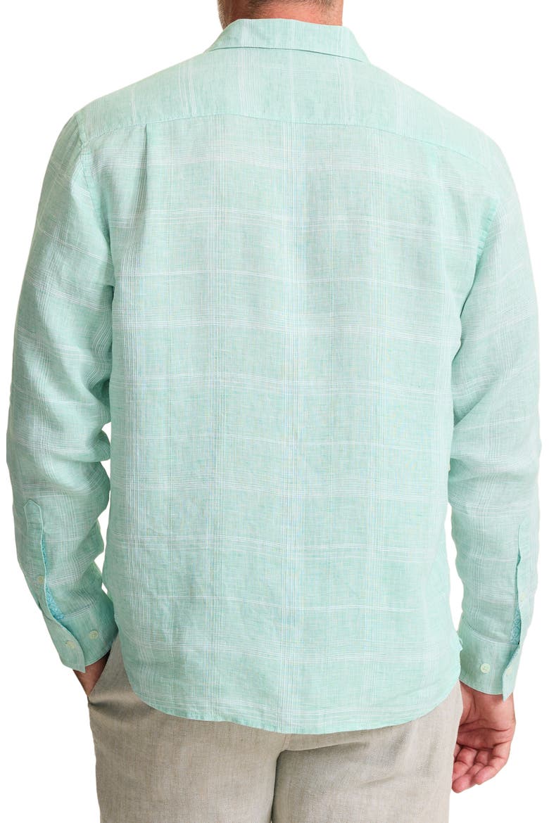 Paradiso Plaid Linen Button-Up Shirt, Alternate, color, SPRITE