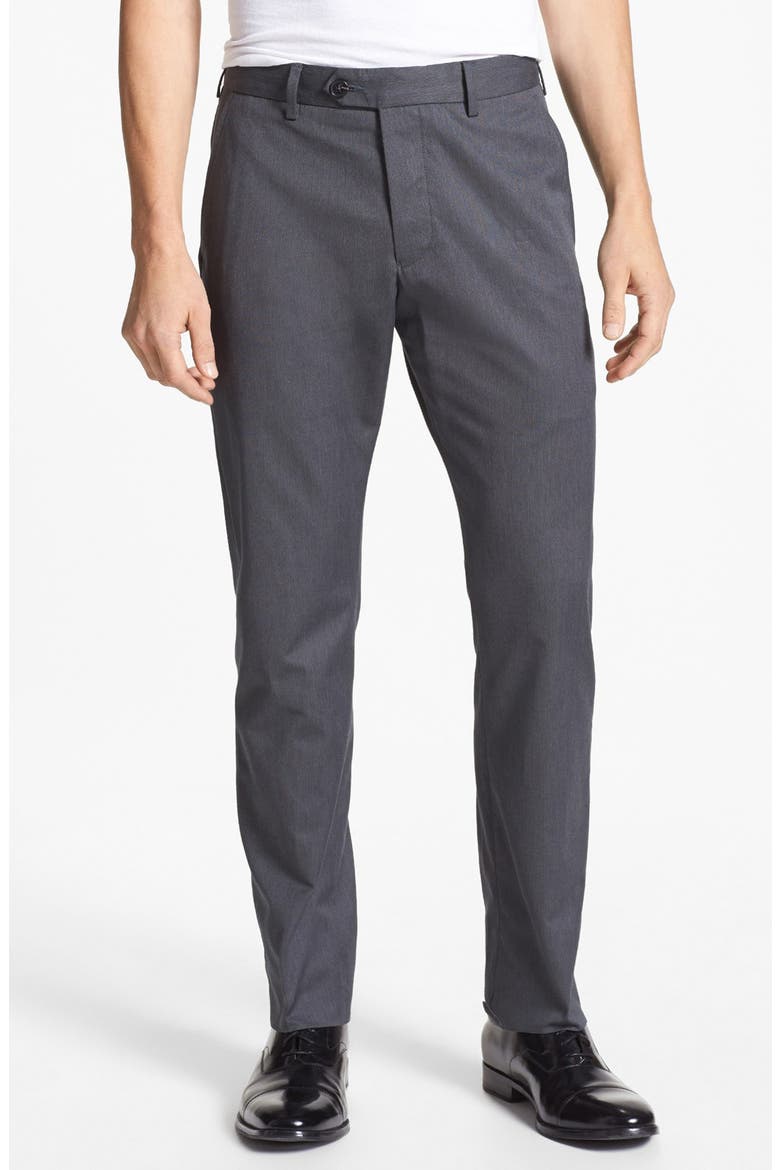 Straight Leg Trousers, Main, color, GREY MELANGE
