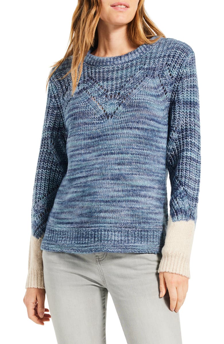 NIC+ZOE Winter Warmth Cotton Blend Sweater, Main, color, Blue Multi