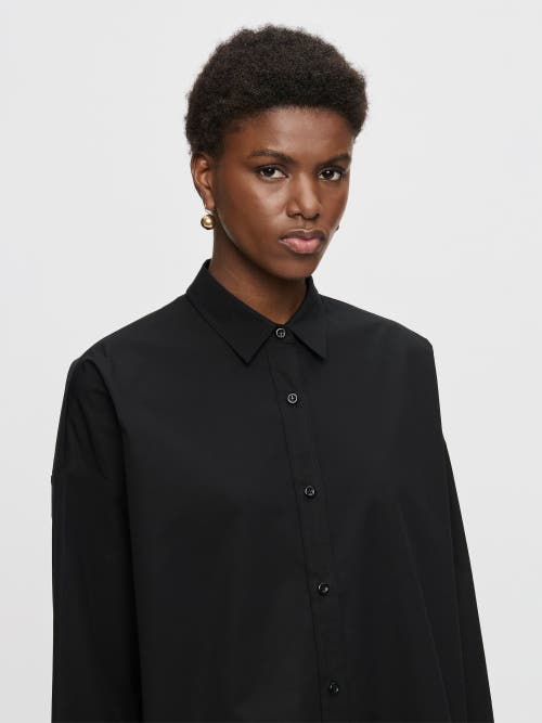 Callas Milano Sirene Poplin Shirt With Silk Twill Milano Print Scarf In Black
