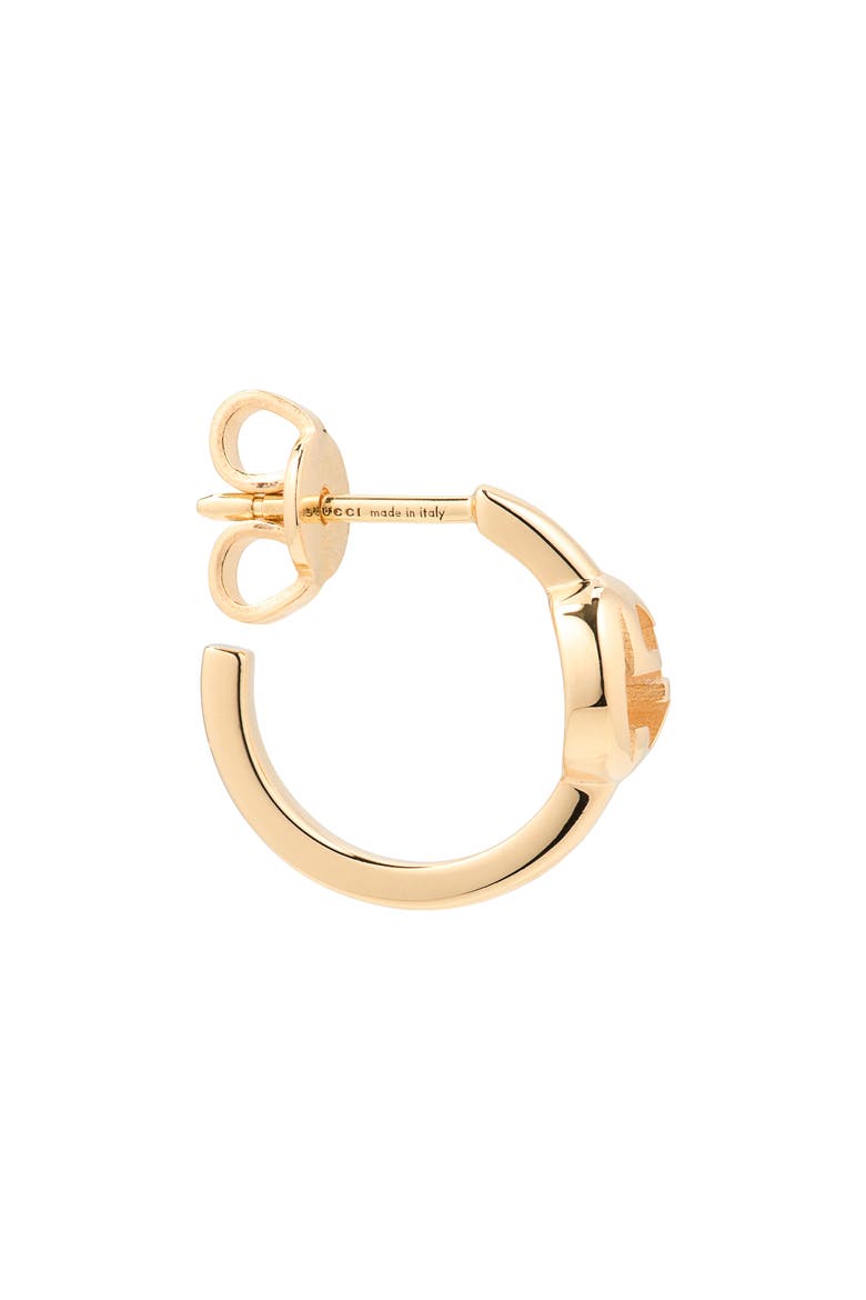 Interlocking G Huggie Hoop Earrings, Alternate, color, GOLD