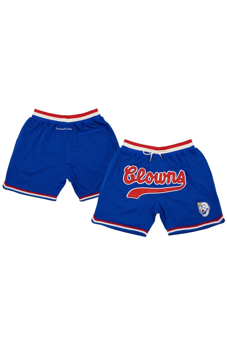 RINGS & CRWNS Men's Rings & Crwns Royal Indianapolis Clowns Replica Mesh Shorts, Alternate, color, 