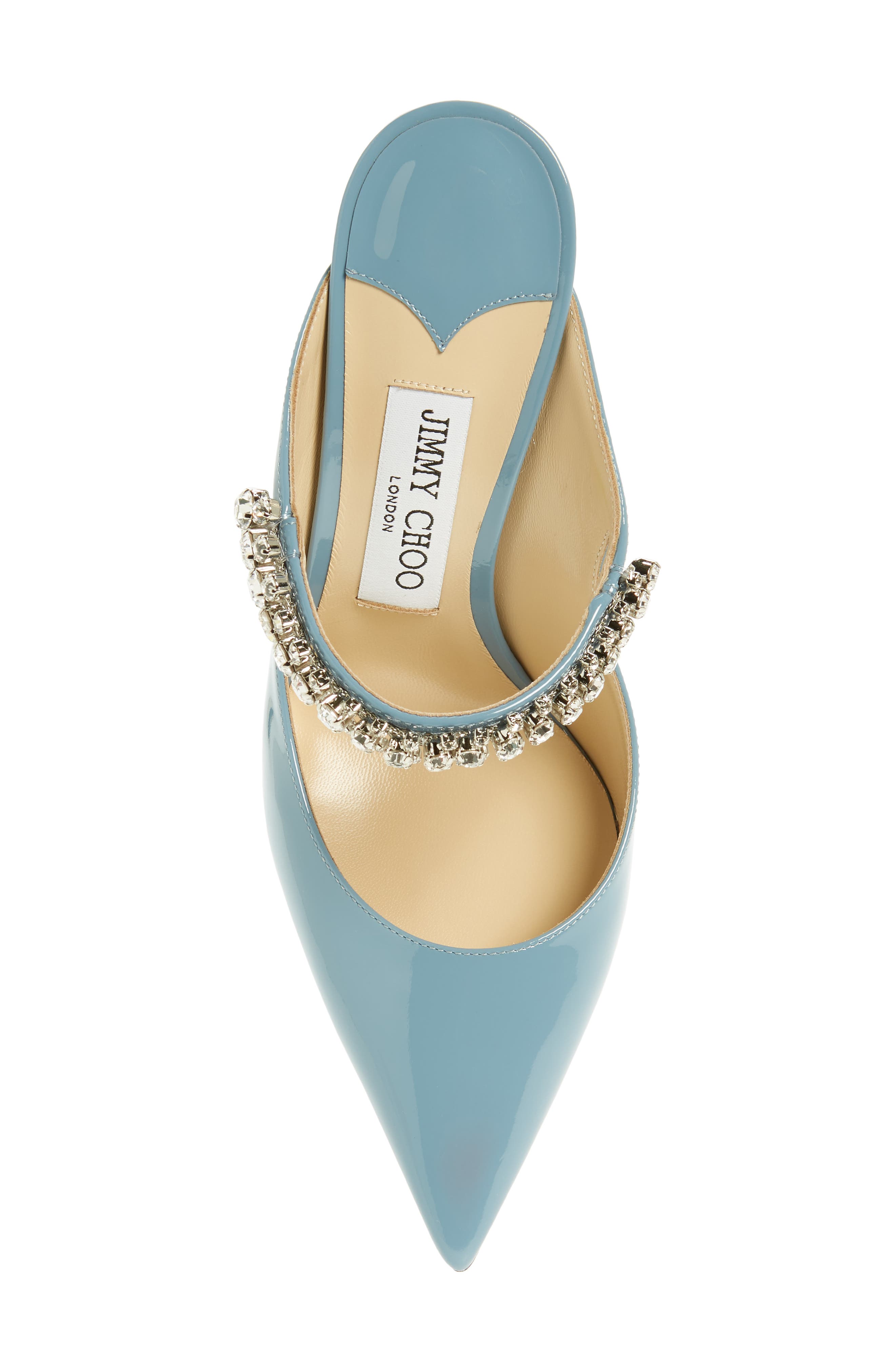 Jimmy Choo Bing Crystal Embellished Pointed Toe Patent Mule, Alternate, color, 