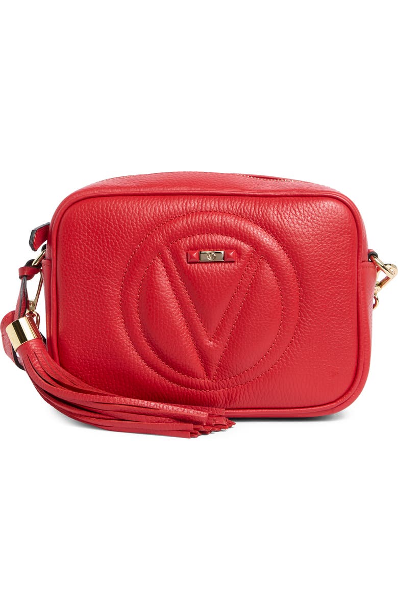 VALENTINO BY MARIO VALENTINO Mia Dollaro VLOGO Leather Crossbody Bag, Main, color, Red