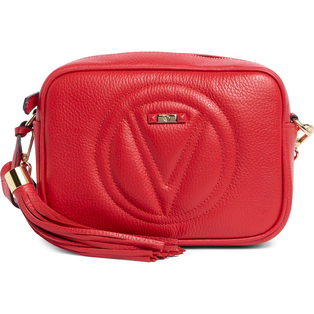 Valentino By Mario Valentino Mia Dollaro Vlogo Leather Crossbody Bag In Red
