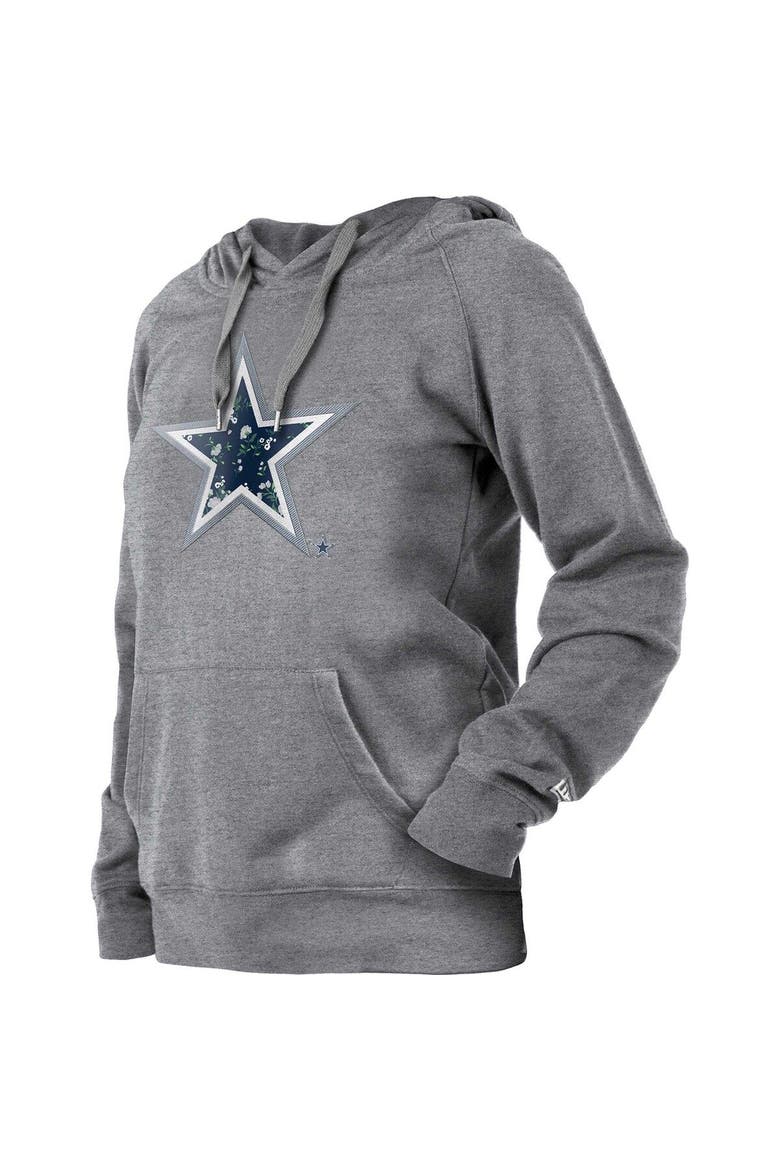 Women's New Era  Gray Dallas Cowboys Floral Raglan Pullover Hoodie, Alternate, color, Gray