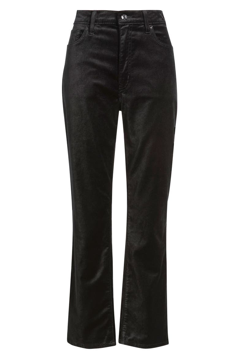 Le Sleek Velvet Ankle Straight Leg Pants, Alternate, color, BLACK