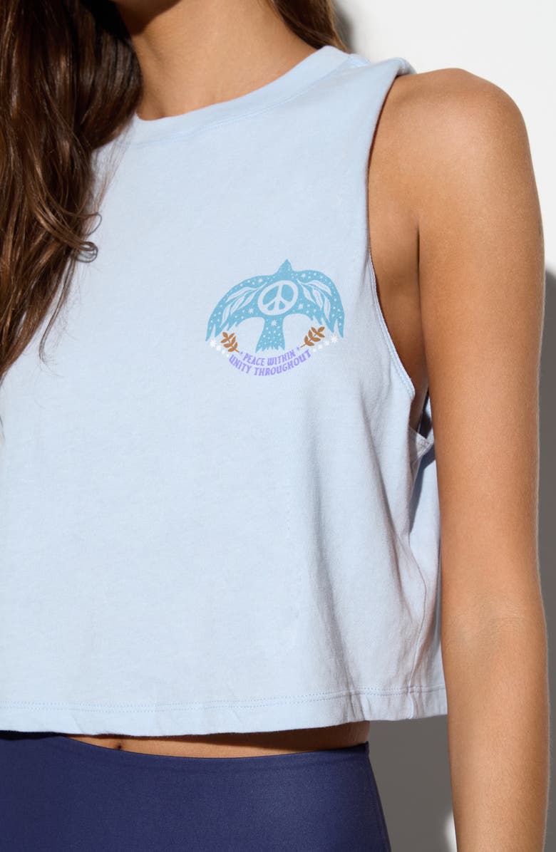Spiritual Gangster Unity Spirit Cotton Crop Tank, Alternate, color, Ice Blue