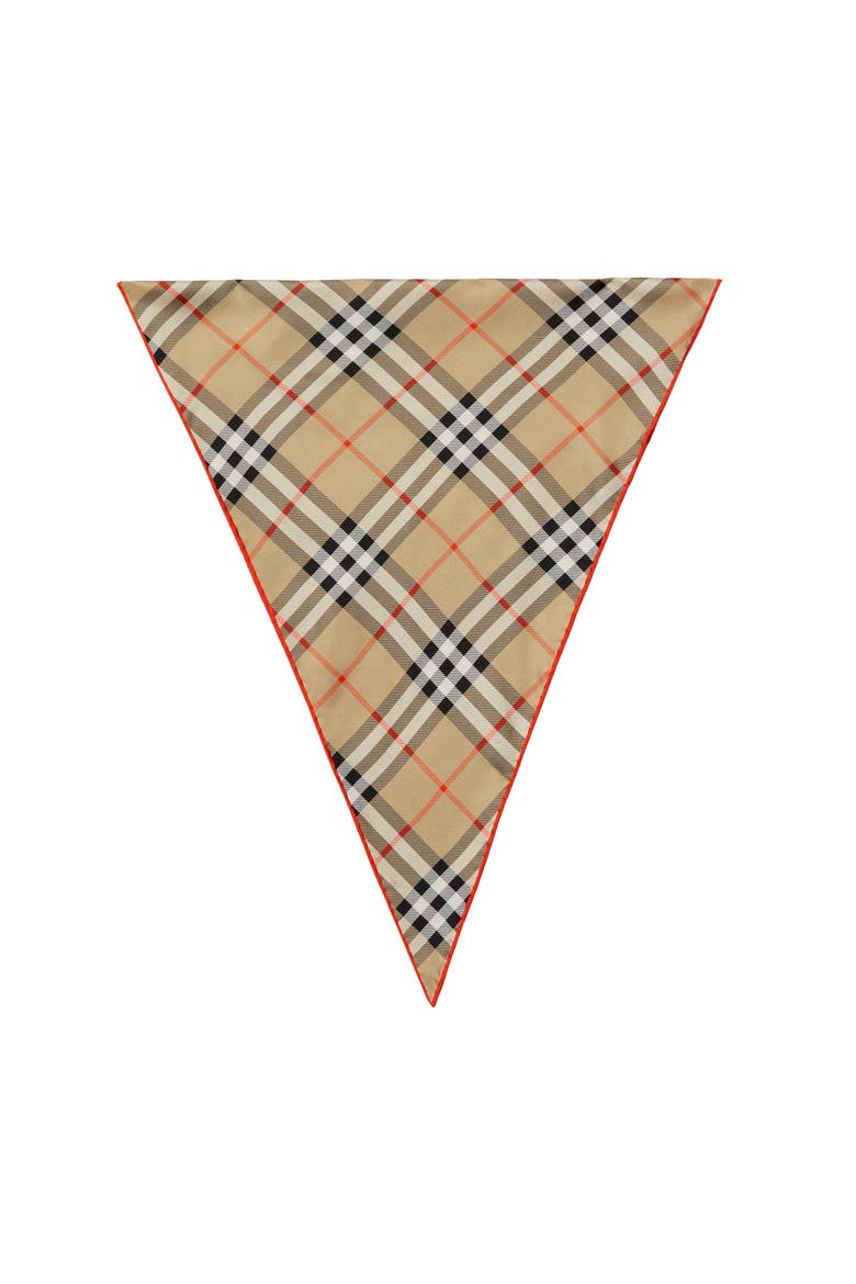Check Silk Scarf, Main, color, Sand beige