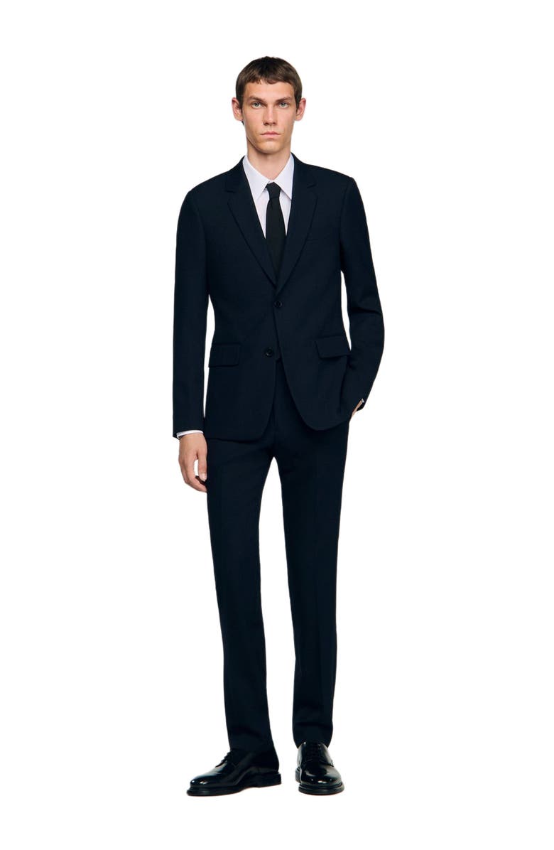 SANDRO Wool suit jacket, Alternate, color, Navy Blue