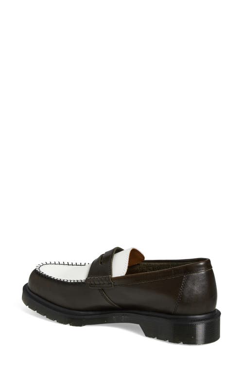 Dr. Martens' Dr. Martens Penton Two-tone Penny Loafer In Olive And White Classic Calf