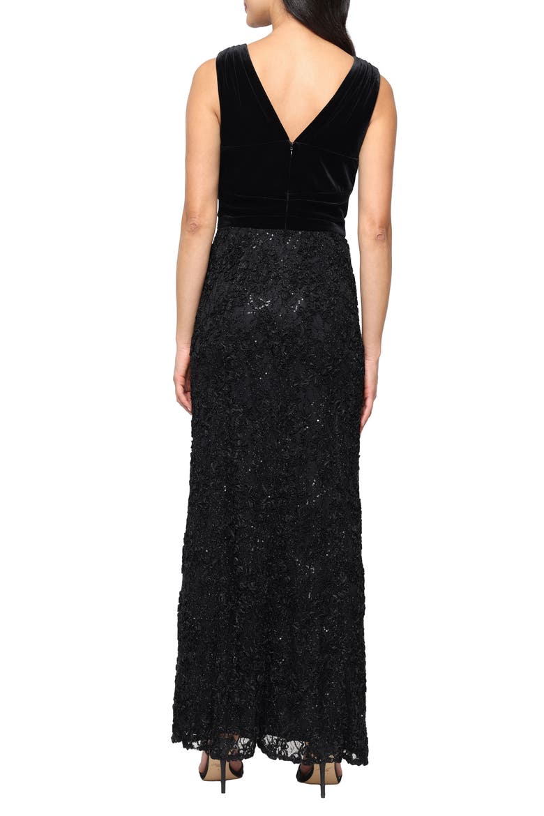 Embellished Sleeveless Mermaid Gown, Alternate, color, BLACK