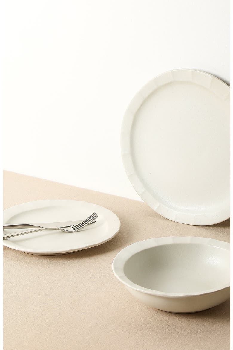 Oasis Stoneware 4-Piece Salad Plate Set, Alternate, color, White